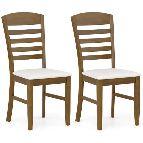 Costway Wood Dining Chairs Set of 2/4 Fabric Upholstered Side Chairs with Rubber Wood Frame {1}