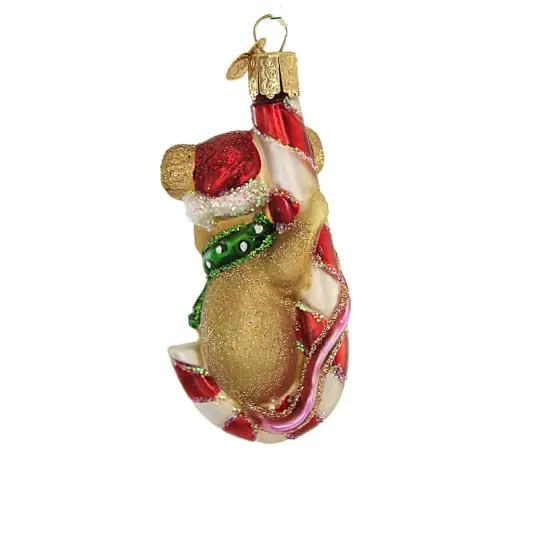 Old World Christmas 3.5 Inch Christmas Mouse Tree Ornament , Ornament Candy Cane Beige {2}