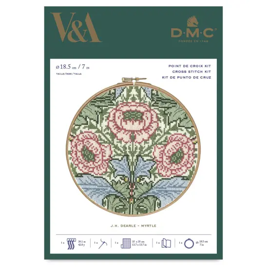 DMC The Museum Collection Cross Stitch Kit - “Myrtle” by J.H. Dearle, V&A {1}