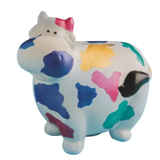 Color-Me&trade; Ceramic Bisque Cow Banks (Pack of 12) {3}