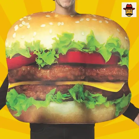 Adult Cheeseburger Costume Printed Tunic Perfect for Parties {5}