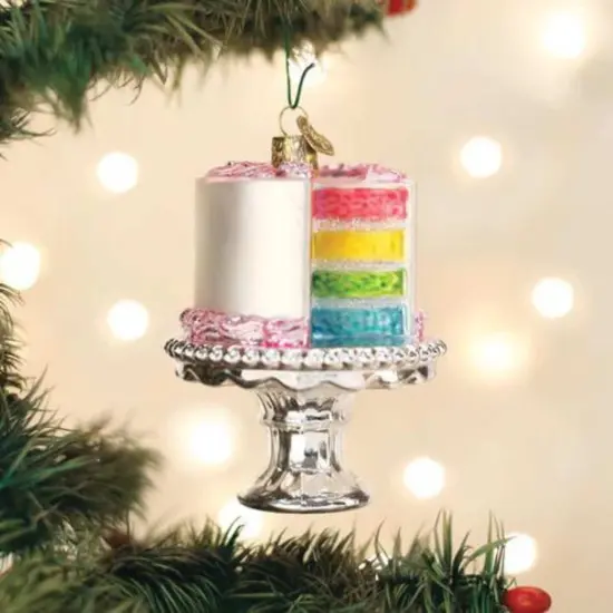 Old World Christmas 3.5 Inch Rainbow Cake On Stand Everyday Tree Ornament , Ornament Pride Birthday Dessert Sweets Pink {3}