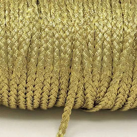 Flat Braid Gold Metallic Trim Full Roll {5}