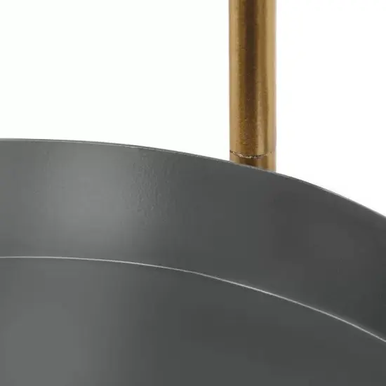 Modern 3 Tier Metal Plant Stand with Rotating Trays Indoor Flower Pot Holder Fully Assembled Gold Grey {4}