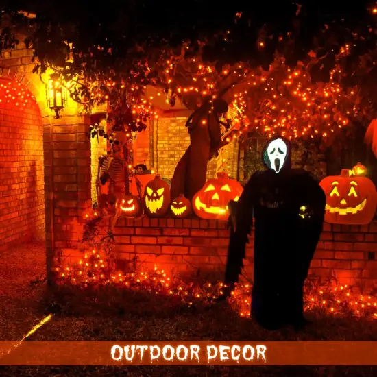 500 LED Orange Halloween String Lights - 163FT, 8 Modes {3}