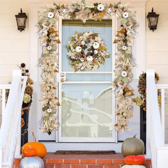 Fall Decor - Fall Garland - 6Ft Autumn Maples Leaf {3}