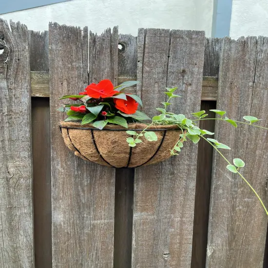 Wall Hanging Planters Wall Mounted Baskets with Coco Liner Flower Planters for Outdoor Hanging Flower Pots for Garden Porch Decoration {4}