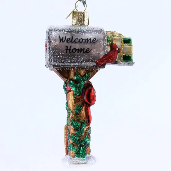 Old World Christmas 4.25 In Welcome Home Mailbox Tree Ornament , Ornament Post Office Letter Multicolored {1}