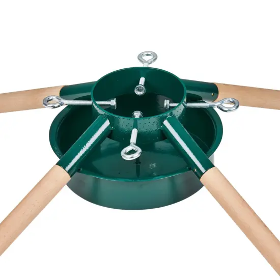 Northlight Green Metal and Wood Live Christmas Tree Stand - For Trees up to 7ft Tall {4}