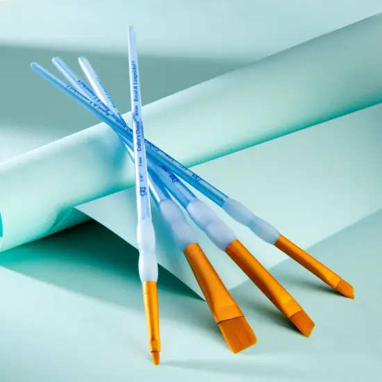 RCC 214 | Crafter's Choice&trade; 4pc Golden Taklon Angular Brush Set {2}