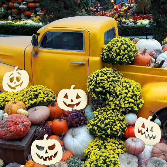 6 Pieces Halloween Unfinished Wooden Pumpkins {4}