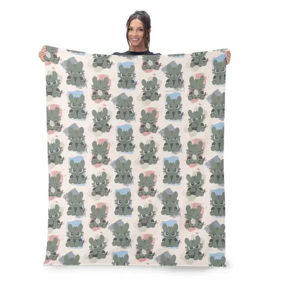 Universal How to Train Your Dragon Silk Touch Sherpa Throw Blanket Many Emotions {2}