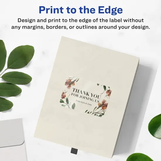 Avery Glossy Clear Rectangle Scalloped Labels with Sure Feed, 2" x 3" {3}