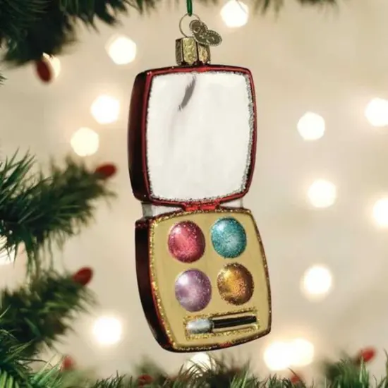 Old World Christmas 4.5 Inch Makeup Palette Christmas Tree Ornament , Compact Eye Shadow Multicolored {3}