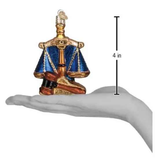 Old World Christmas 4.0 Inch Scales Of Justice Christmas Tree Ornament , Truth Fairness Legal Multicolored {2}