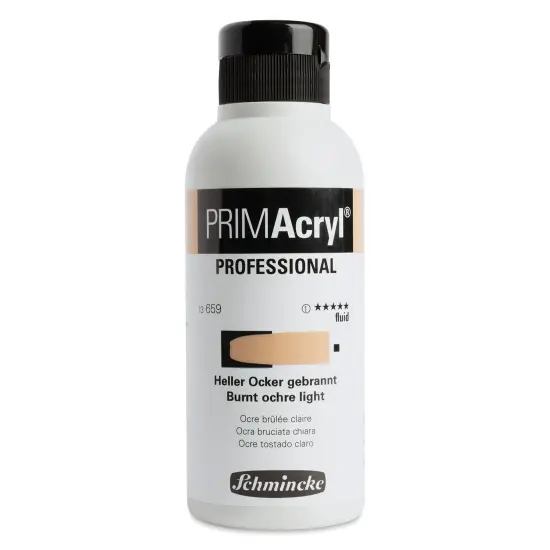 Schmincke Primacryl Professional Fluid Acrylic - Burnt Ochre Light, 250 ml bottle {1}