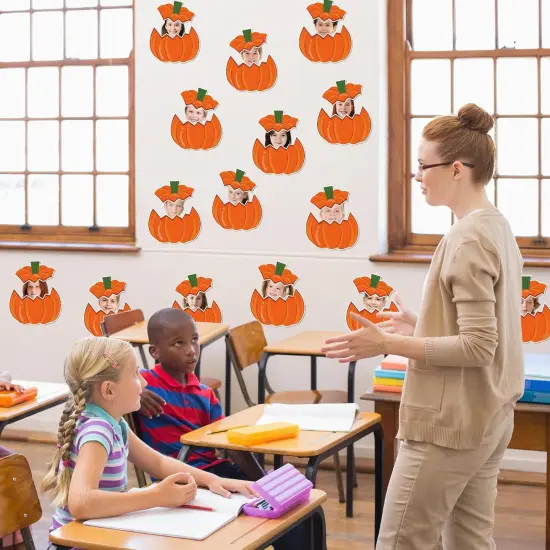 50 Packs Fall Pumpkin Cutouts Autumn Pumpkin Paper Cut {3}