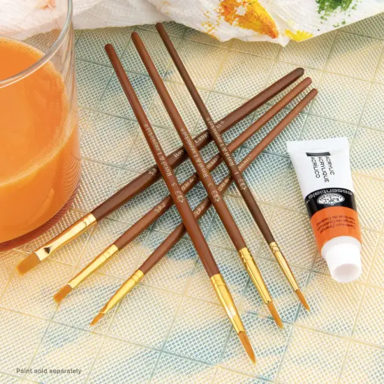 RSET-9164 | 6pc Golden Taklon Round/Shader Brush Set {5}
