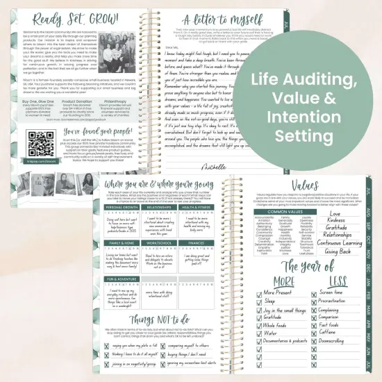 bloom daily planners 2025-26 Academic Planner, Soft Cover, 5.5" x 8.25", Boho Greenery {5}