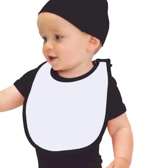 Rabbit Skins&reg; Infant Soft Contrast Trim Jersey Bib White/ black {1}