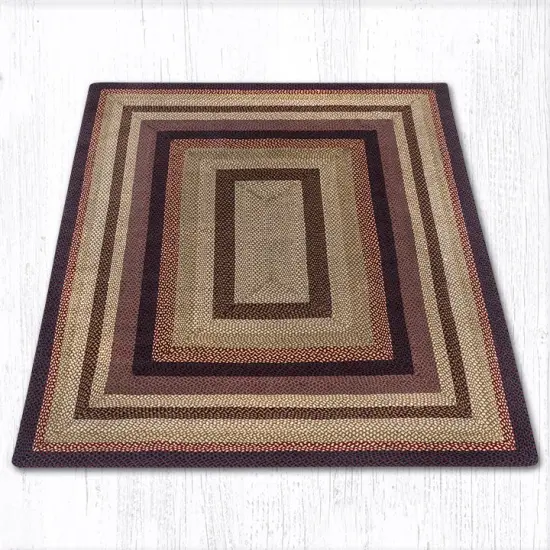 Earth Rugs RC-371 Black Cherry / Chocolate / Cream Rectangle Braided Rug 5 x 8 {1}