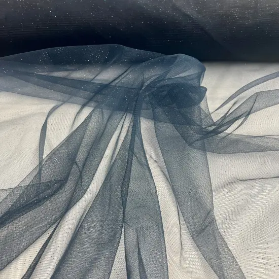 1 Yard Glitter Mesh Fabric 60" Width, 100% Polyester Sheer Sparkle for Dresses & Decor Navy {1}