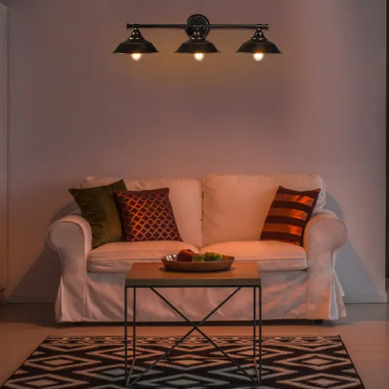 Costway Modern Industrial 3-Light Bathroom Wall Sconce Fixture Vanity/Bathroom Wall Lamp {2}