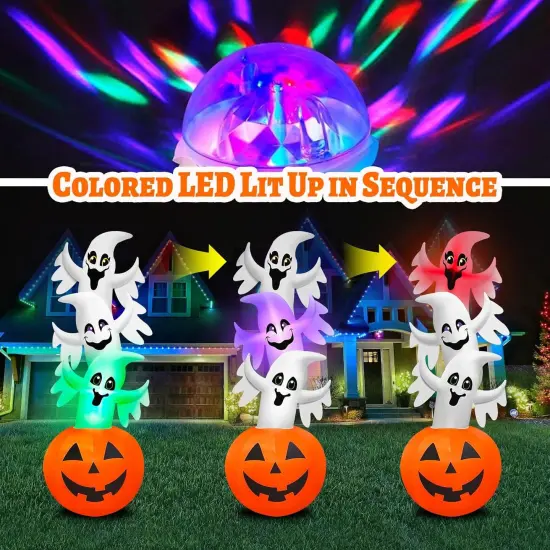 Overlap Ghost Decoration Colorful LED for Halloween Inflatables {2}