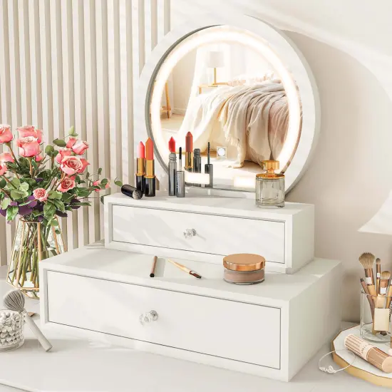 Costway Vanity Mirror with 2 Slide-out Drawers 3 Lighting Modes & Adjustable Brightness {5}