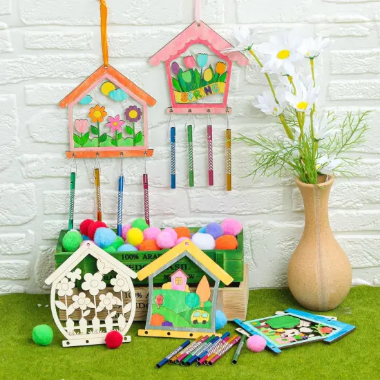 12PCS Birdhouse Wind Chime Kit for Kids {4}