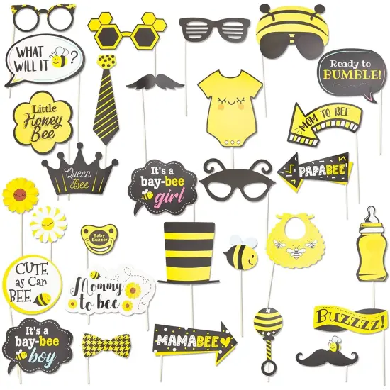 Bumble Bee Photo Booth Prop Kit (30 Pieces) Yellow {1}