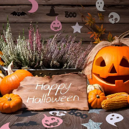 400 Pcs Halloween Bat Ghost Glitter {6}