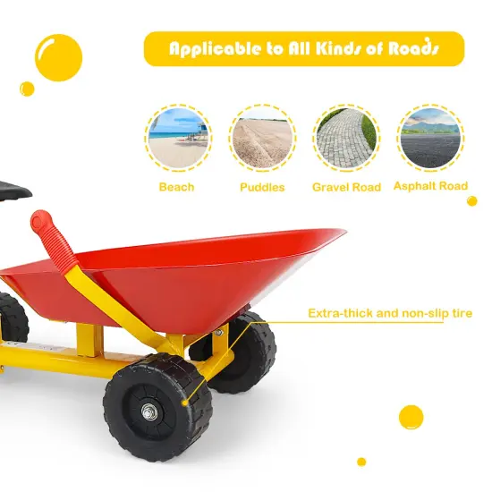 Costway 8" Heavy Duty Kids Ride-on Sand Dumper Front Tipping w 4 Wheels Sand Toy Gift {5}