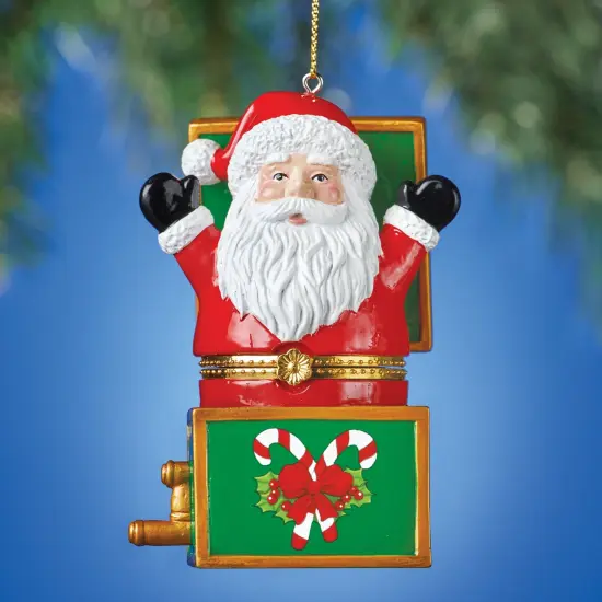 Collections Etc Charming Jack-In-The-Box Trinket Christmas Ornament {1}