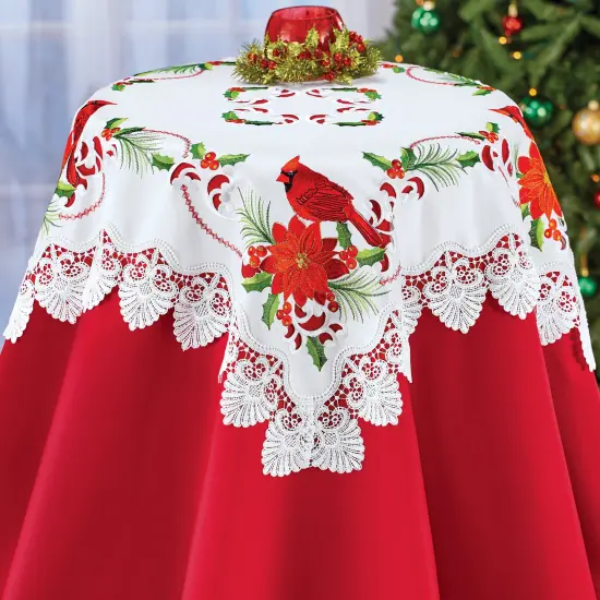 Collections Etc Holiday Cardinal Table Topper {1}