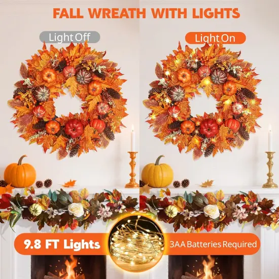 20 Inch Fall Wreaths for Front Door {3}