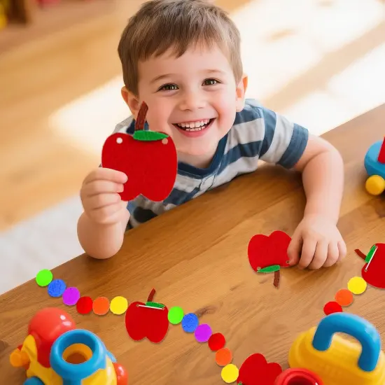 3 Pcs Back to School Felt Banner Apple Garland {2}