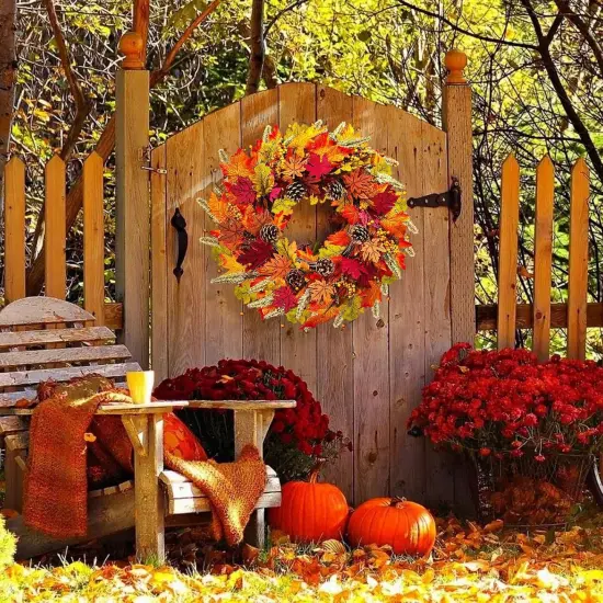 Fall Wreaths for Front Door, 24" {3}