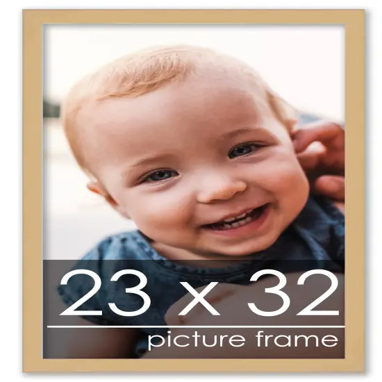 23x32 Minimalist Yellow Picture Frame - UV Acrylic, Foam Board Backing, Hanging Hardware {1}