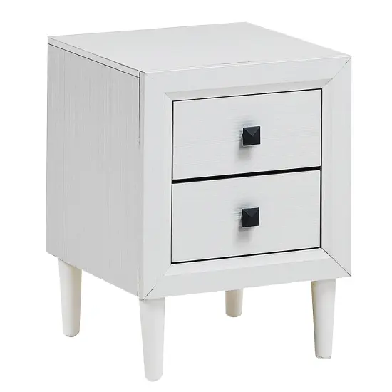 Costway Nightstand End Bedside Coffee Table Wooden Leg Storage DrawersWhite {1}