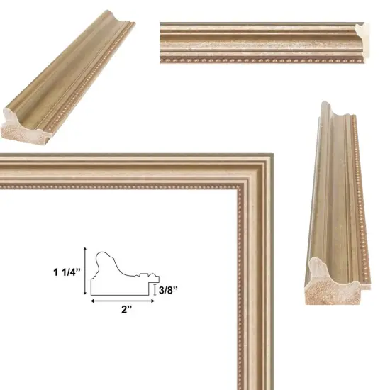 Scoop Silver Gold Leaf Wash Picture Frame 28x40 frame {2}