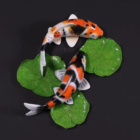 Yin Yang Koi Fish Wall Decor Statue {5}