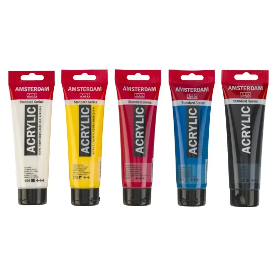 Amsterdam Standard Acrylic Paint Set 120ml 5/Pkg-Primary {3}