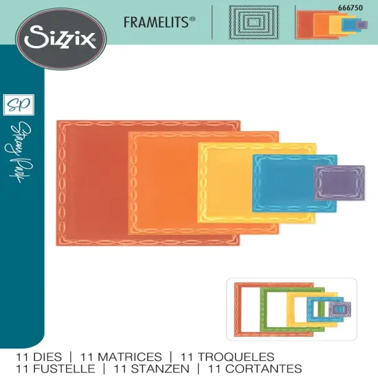 Sizzix Framelits Die Set By Stacey Park 11/Pkg-Fanciful, Yvette Interlaced Squares {1}