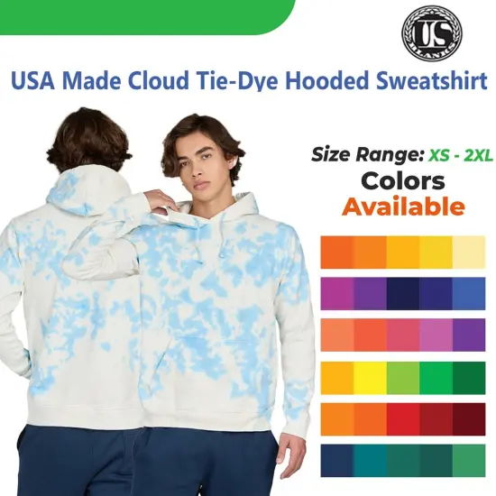 US Blanks&reg; Cloud Tie Dye Hooded Sweatshirt MULTICOLOR {2}