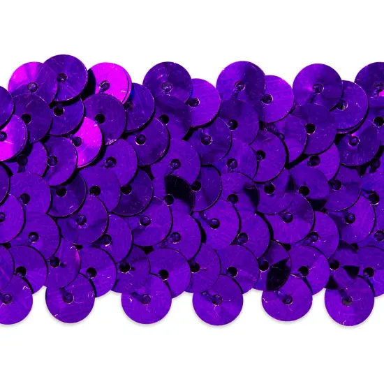 5 yards of 3 Row 1 1/4" Metallic Stretch Sequin Trim | 5 yard cut Purple {1}