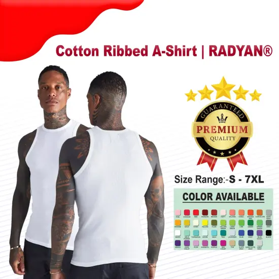Cotton Ribbed A-Shirt | RADYAN&reg; BLACK {2}