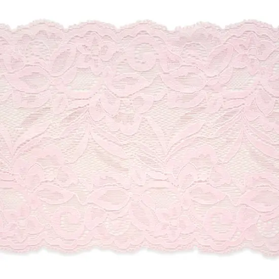 5 Yards of Brea 5 1/2" Stretch Raschel Lace Trim | 5 yard cut Light Pink {1}