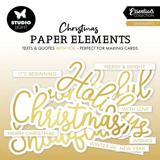 Studio Light Essentials Paper Elements 40/Pkg-Nr. 13. Golden Sentiments {1}