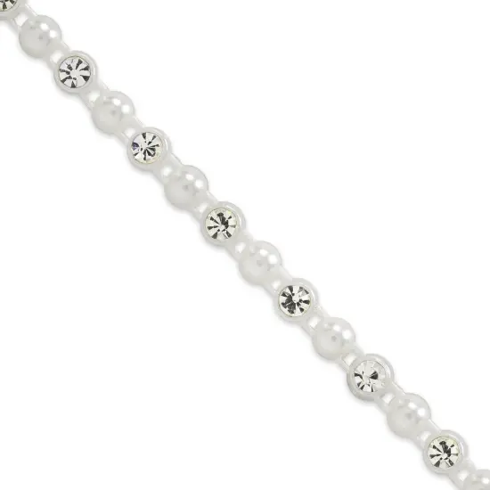 5 yards of Carrie 1/8" Rhinestone and Flatback Trim | 5 yard cut White {1}